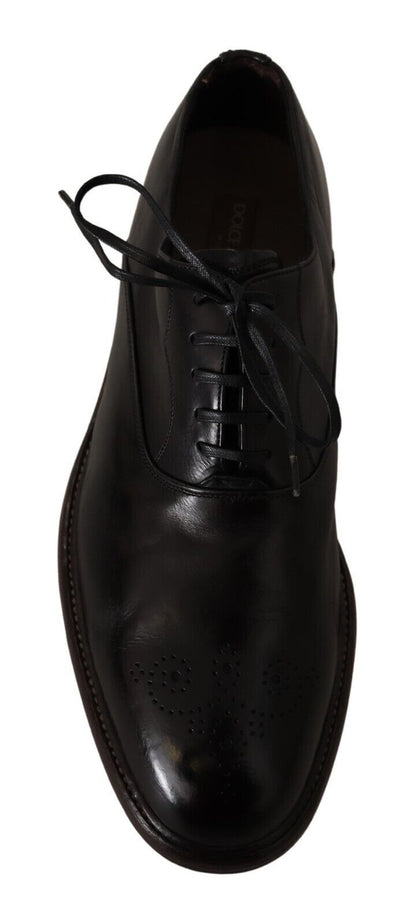 Chaussures derby formelles en cuir noir Dolce &amp; gabbana