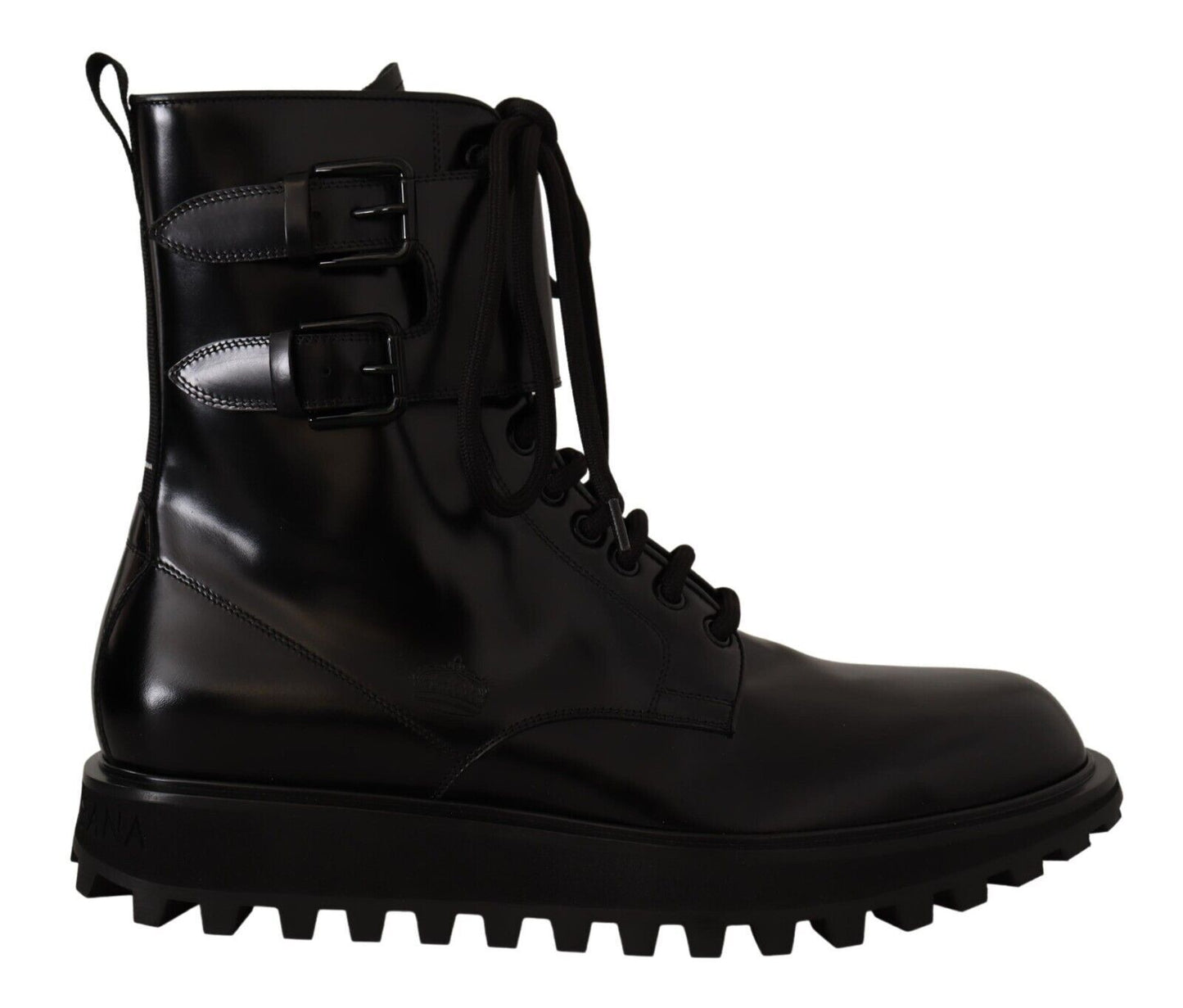 Bottines en cuir noir Dolce &amp; Gabbana