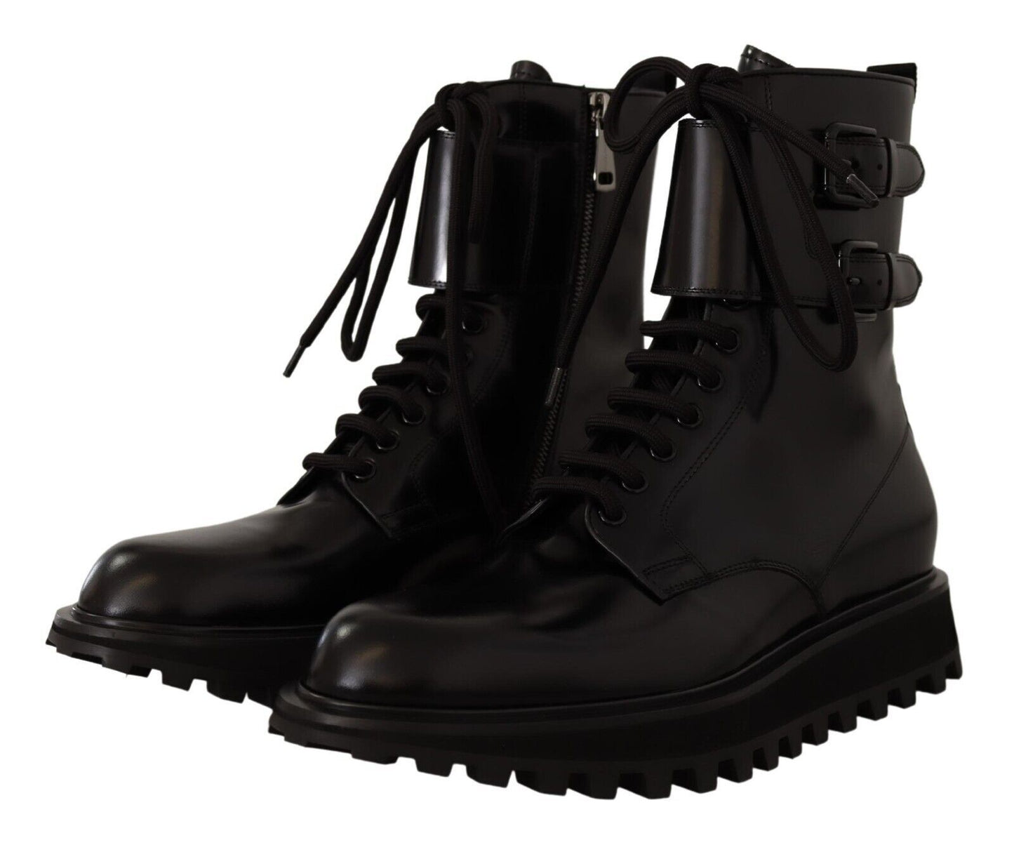 Bottines en cuir noir Dolce &amp; Gabbana