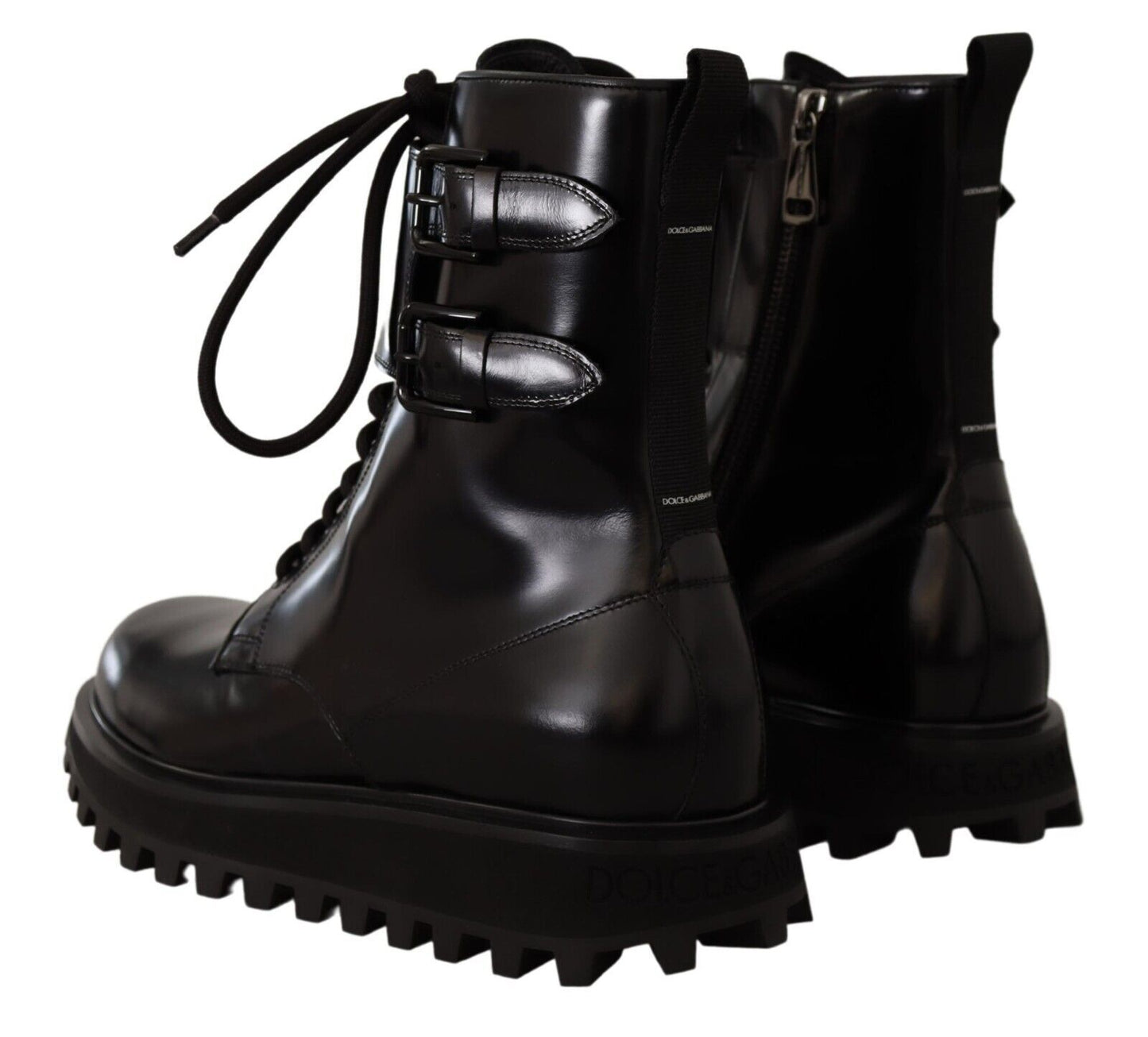 Bottines en cuir noir Dolce &amp; Gabbana