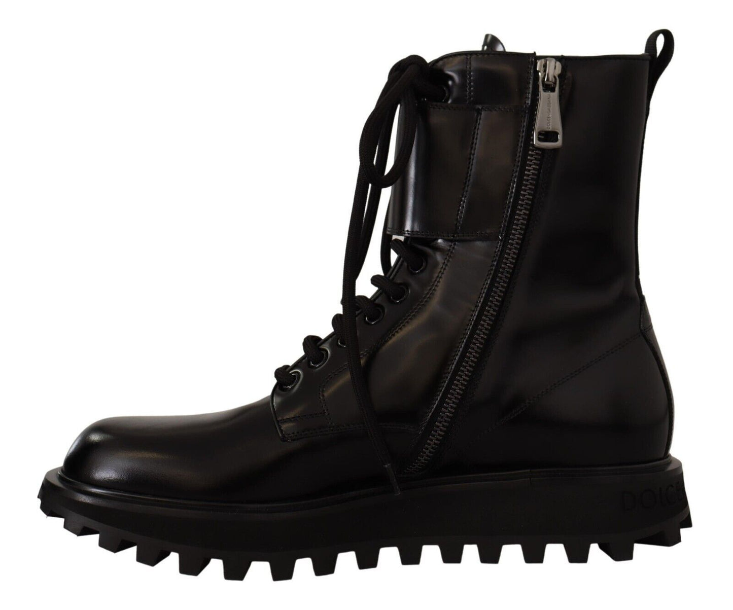 Bottines en cuir noir Dolce &amp; Gabbana