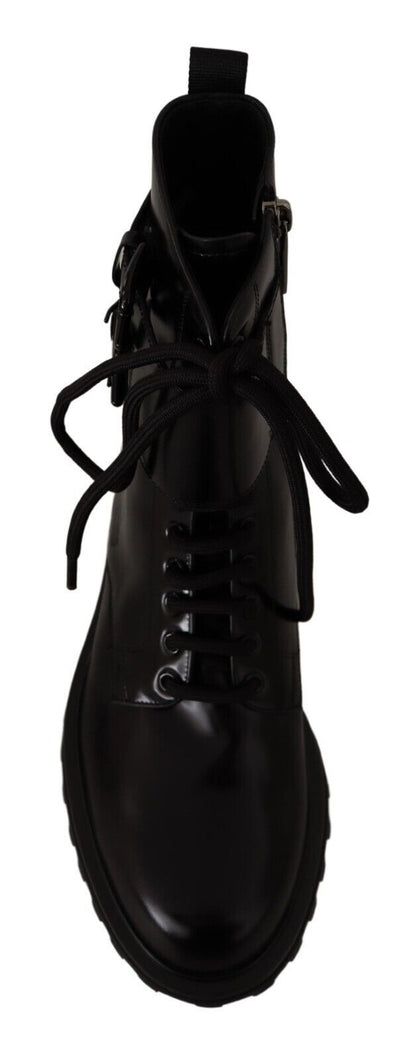 Bottines en cuir noir Dolce &amp; Gabbana