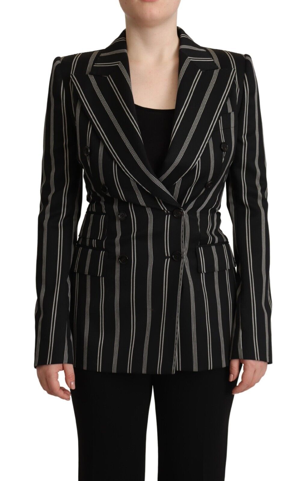 Veste stretch en laine rayée Dolce &amp; gabbana