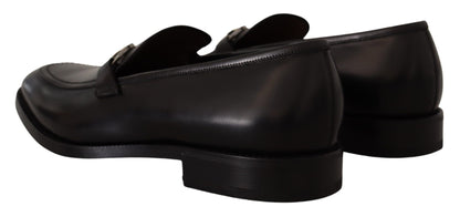 Salvatore Ferragamo mocassins suaves gancio bit en cuir noir