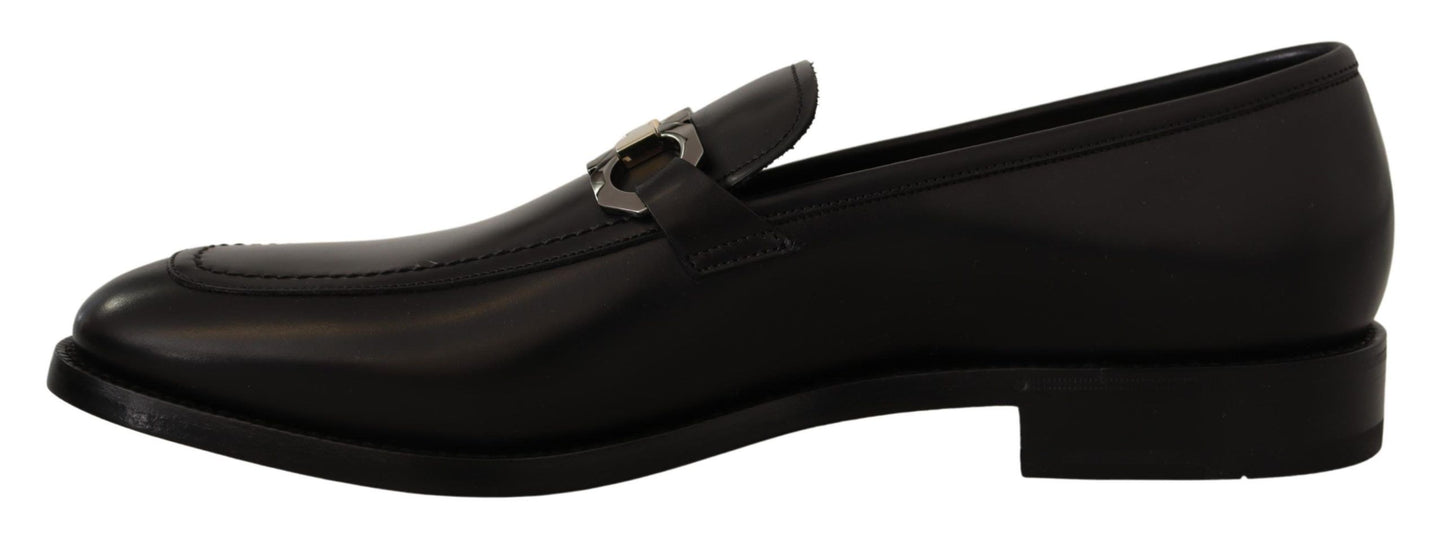 Salvatore Ferragamo mocassins suaves gancio bit en cuir noir