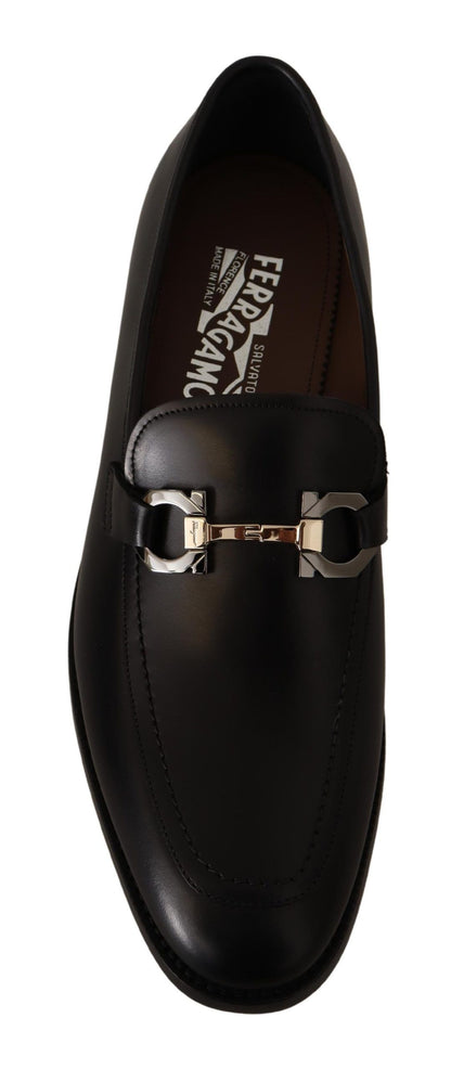 Salvatore Ferragamo mocassins suaves gancio bit en cuir noir