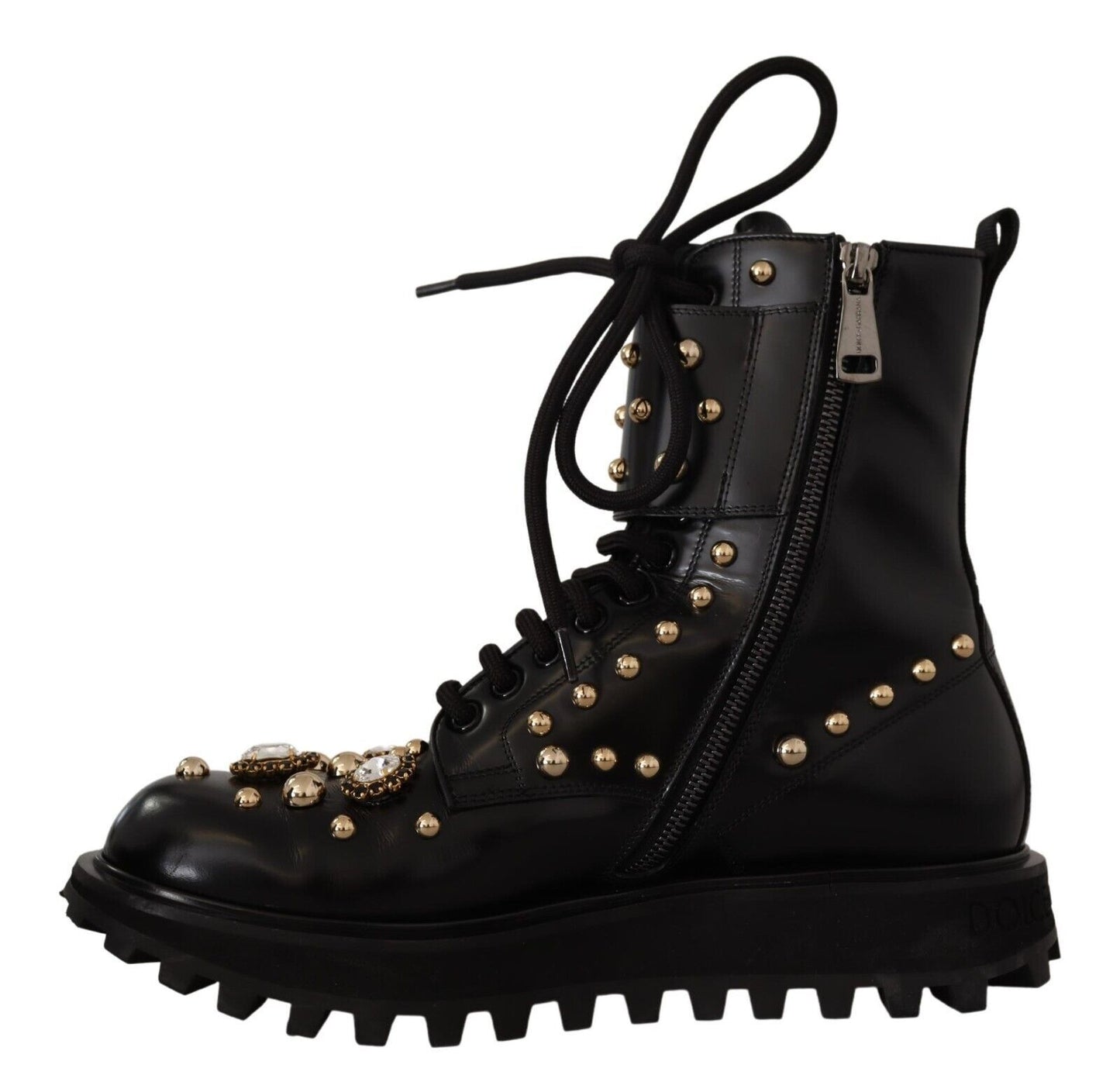 Dolce &amp; gabbana bottes formelles noires à clous de cristaux