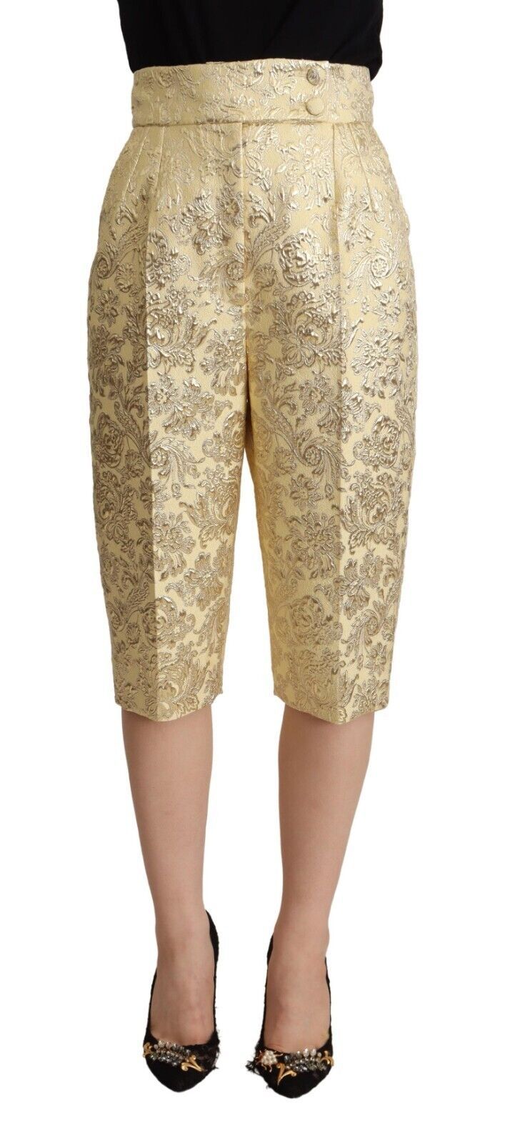 Dolce &amp; gabbana pantalon court taille haute beige