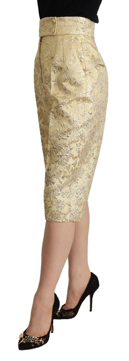 Dolce &amp; gabbana pantalon court taille haute beige