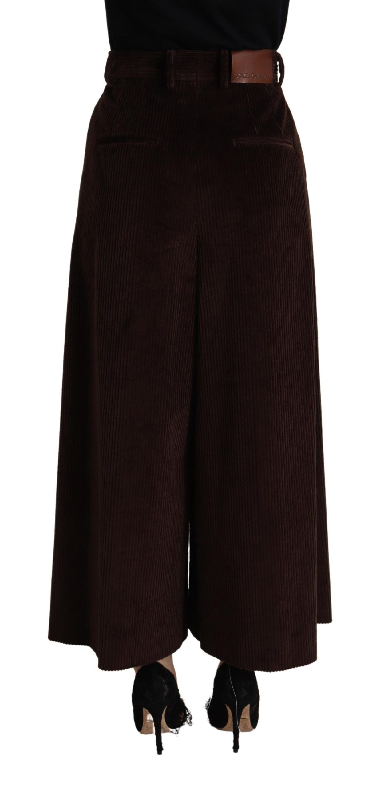 Dolce &amp; gabbana pantalon en velours côtelé taille haute bordeaux