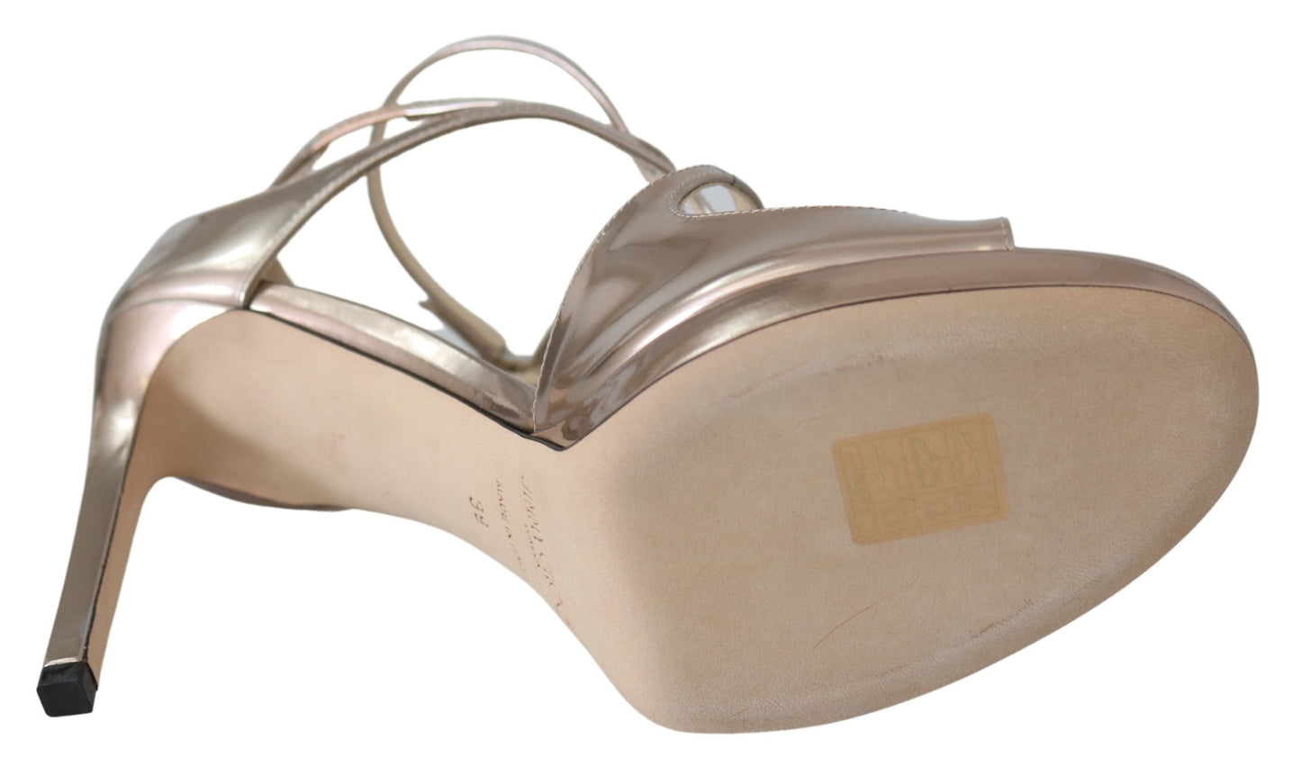 Jimmy Choo - Sandales en cuir miroir liquide rose ballet