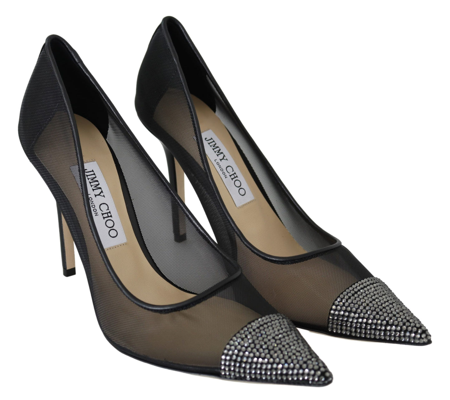 Jimmy Choo escarpins en maille noire et cristaux