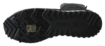 Jimmy Choo Zapatillas Noruegas Lurex Mix Plata Negra