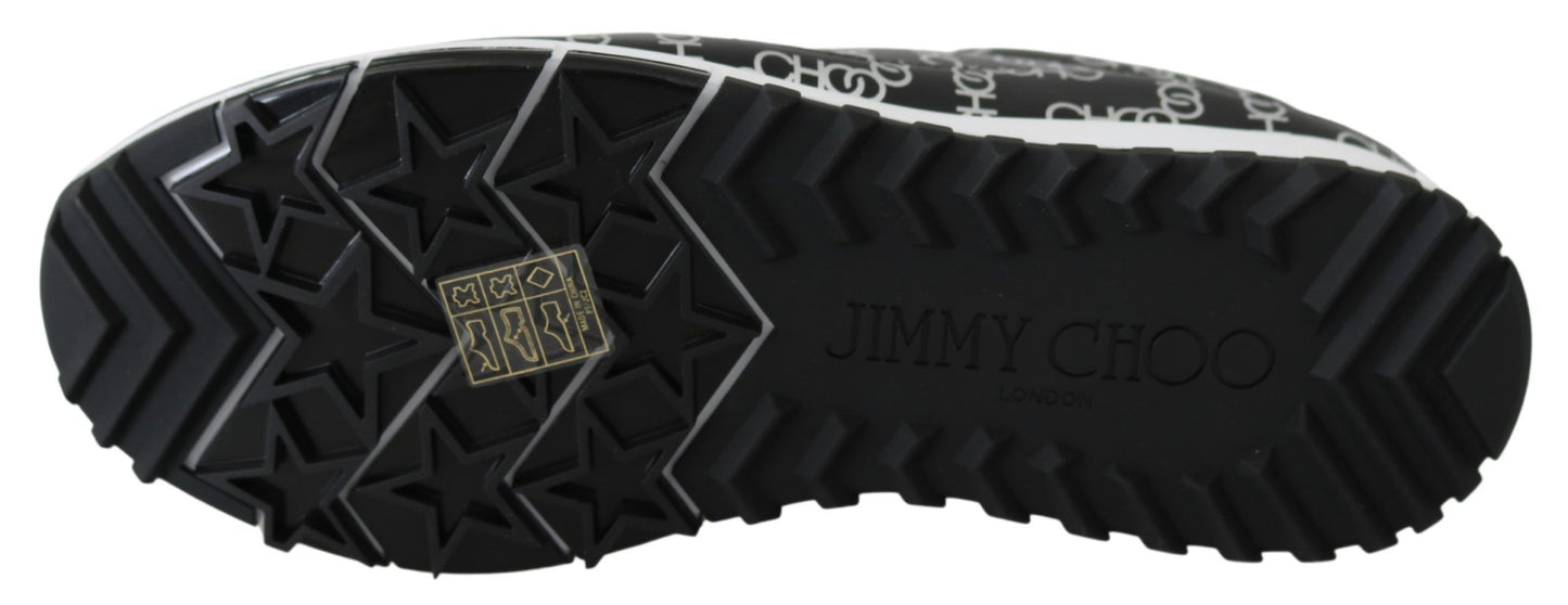 Jimmy Choo baskets en cuir noir et argenté