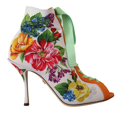 Dolce &amp; Gabbana - Talons en jersey à bout ouvert et fleurs