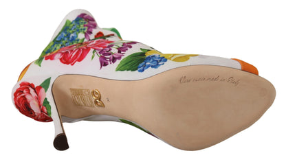 Dolce &amp; Gabbana - Talons en jersey à bout ouvert et fleurs