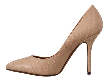 Escarpins en cuir beige nude Dolce &amp; gabbana