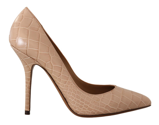 Escarpins en cuir beige nude Dolce &amp; gabbana