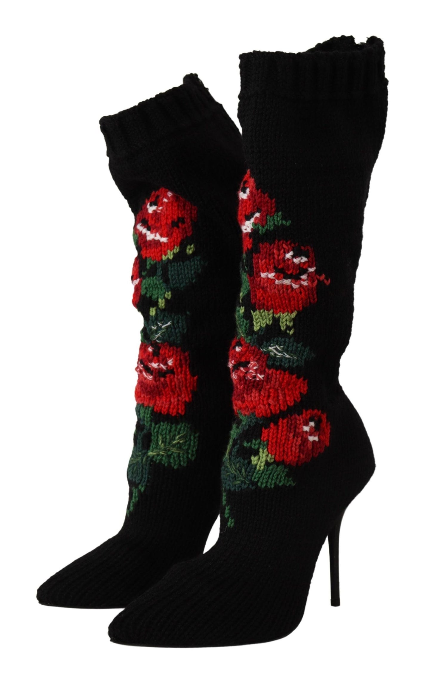 Bottes chaussettes Dolce &amp; Gabbana avec détail de roses rouges