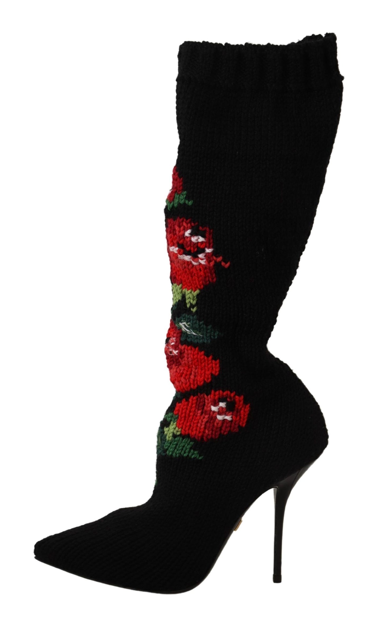 Bottes chaussettes Dolce &amp; Gabbana avec détail de roses rouges