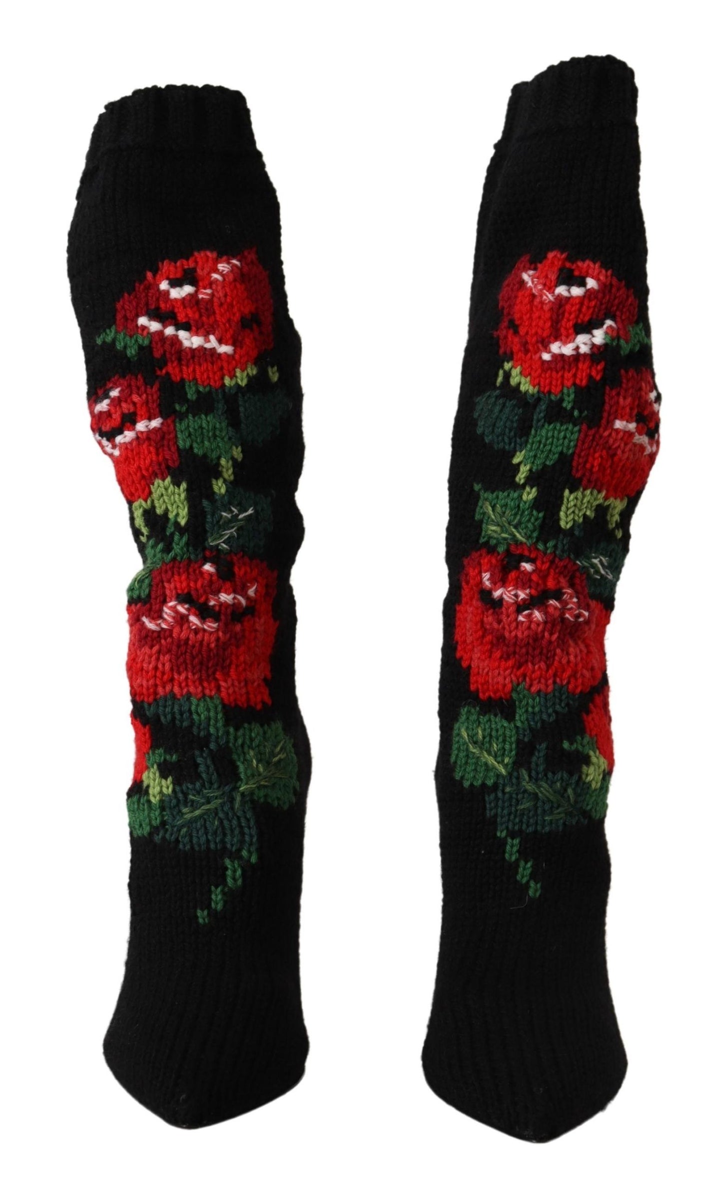 Bottes chaussettes Dolce &amp; Gabbana avec détail de roses rouges