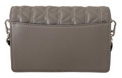 Karl Lagerfeld Bolso bandolera de cuero gris claro