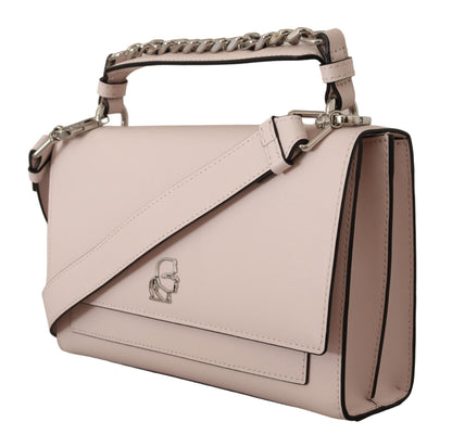 Karl Lagerfeld bolso de hombro de cuero rosa claro