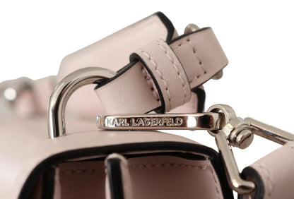 Karl Lagerfeld bolso de hombro de cuero rosa claro