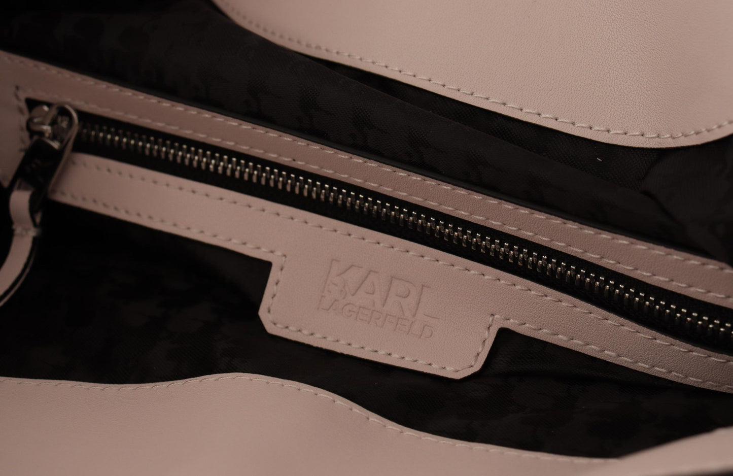 Karl Lagerfeld Bolso de hombro de cuero malva rosa claro