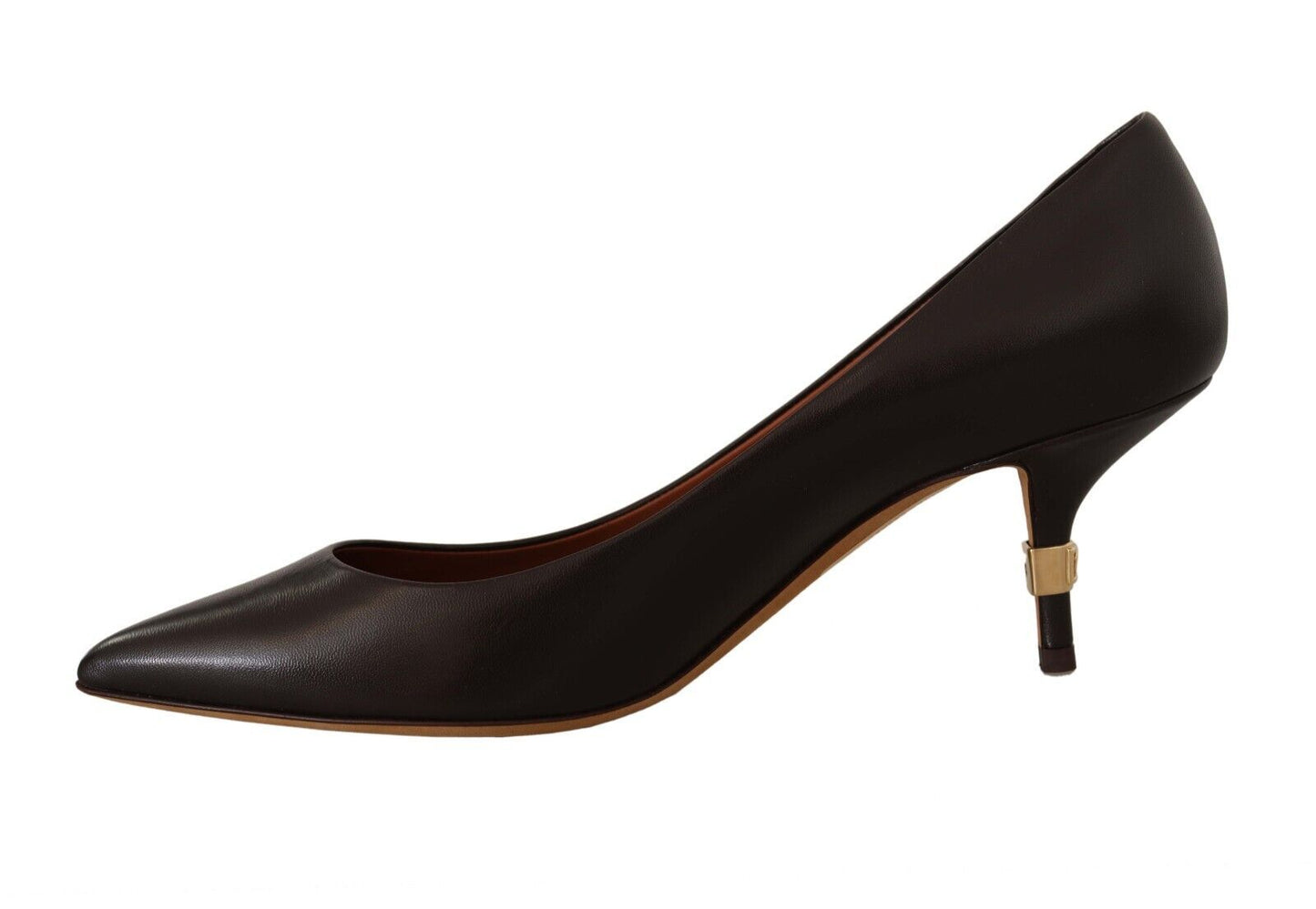 Escarpins à talons en cuir marron Dolce &amp; gabbana