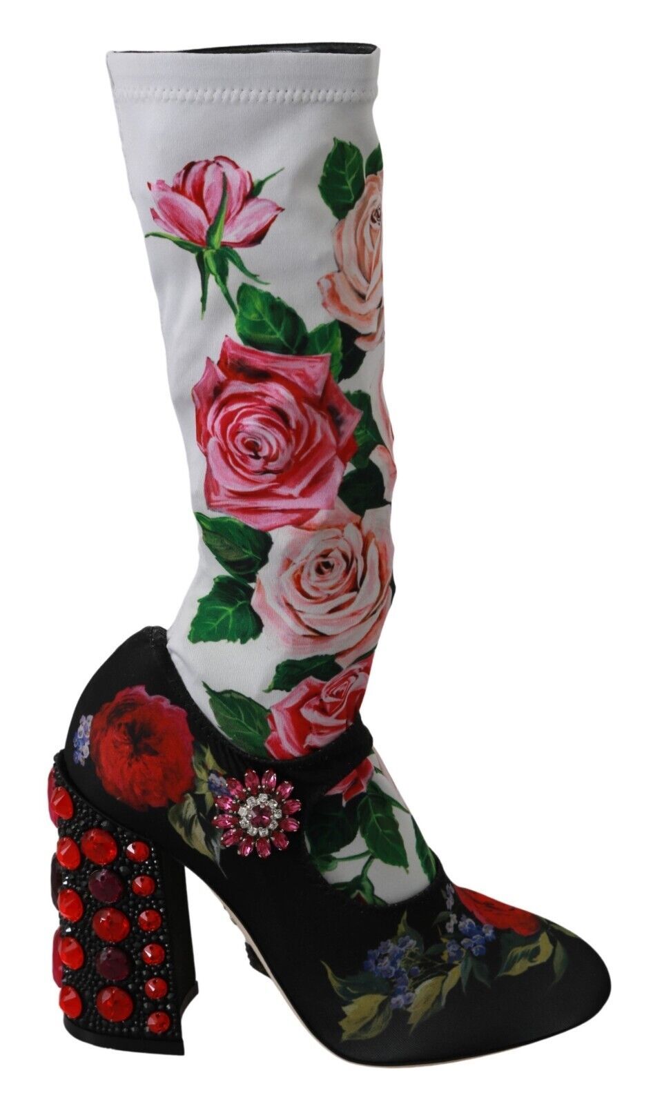 Dolce &amp; gabbana bottes chaussettes ornées de fleurs