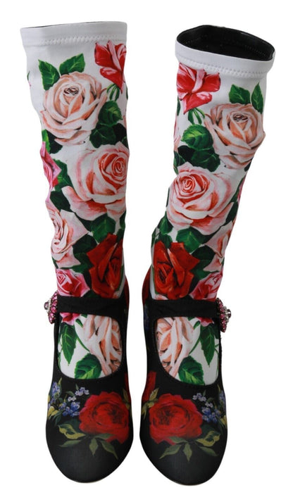 Dolce &amp; gabbana bottes chaussettes ornées de fleurs