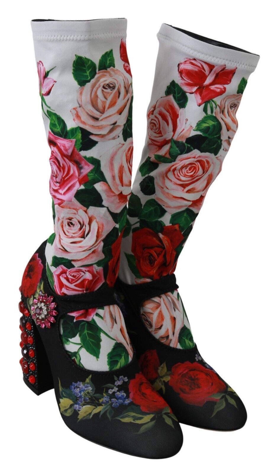 Dolce &amp; gabbana bottes chaussettes ornées de fleurs