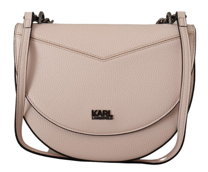 Karl Lagerfeld Bolso de hombro de cuero malva rosa claro