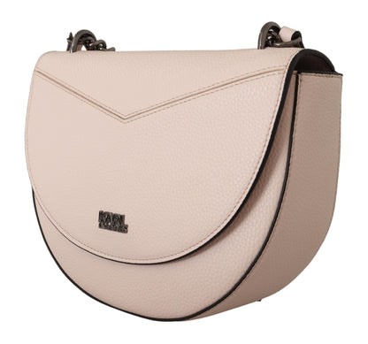 Sac bandoulière en cuir rose clair mauve Karl lagerfeld