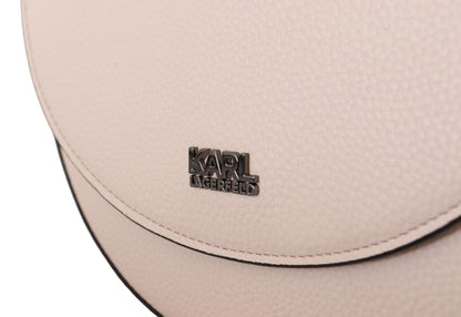 Sac bandoulière en cuir rose clair mauve Karl lagerfeld