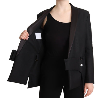 Costume National Elegant Black Double-Breasted Blazer