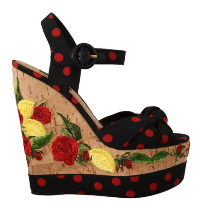 Talons plateforme en soie mélangée multicolore Dolce &amp; gabbana