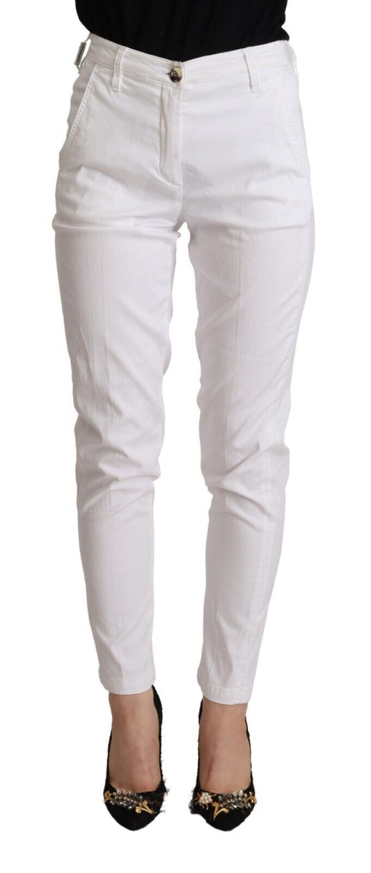 Jacob Cohen - Pantalon court skinny blanc taille moyenne