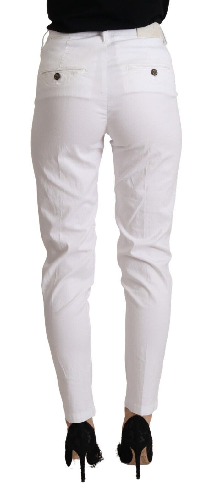 Jacob Cohen - Pantalon court skinny blanc taille moyenne