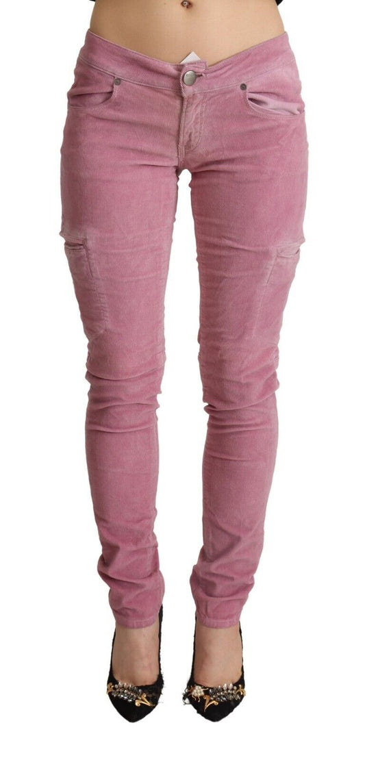 Jean skinny taille basse rose Acht