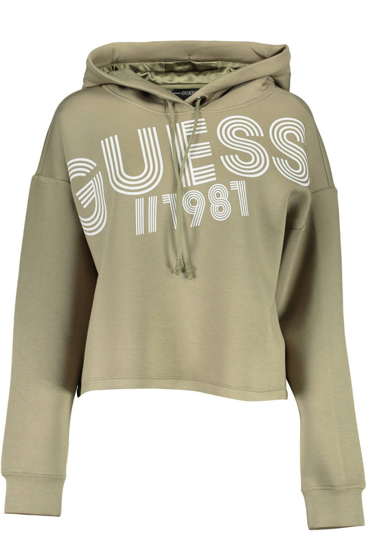 Guess jeans sweat à capuche vert avec logo imprimé