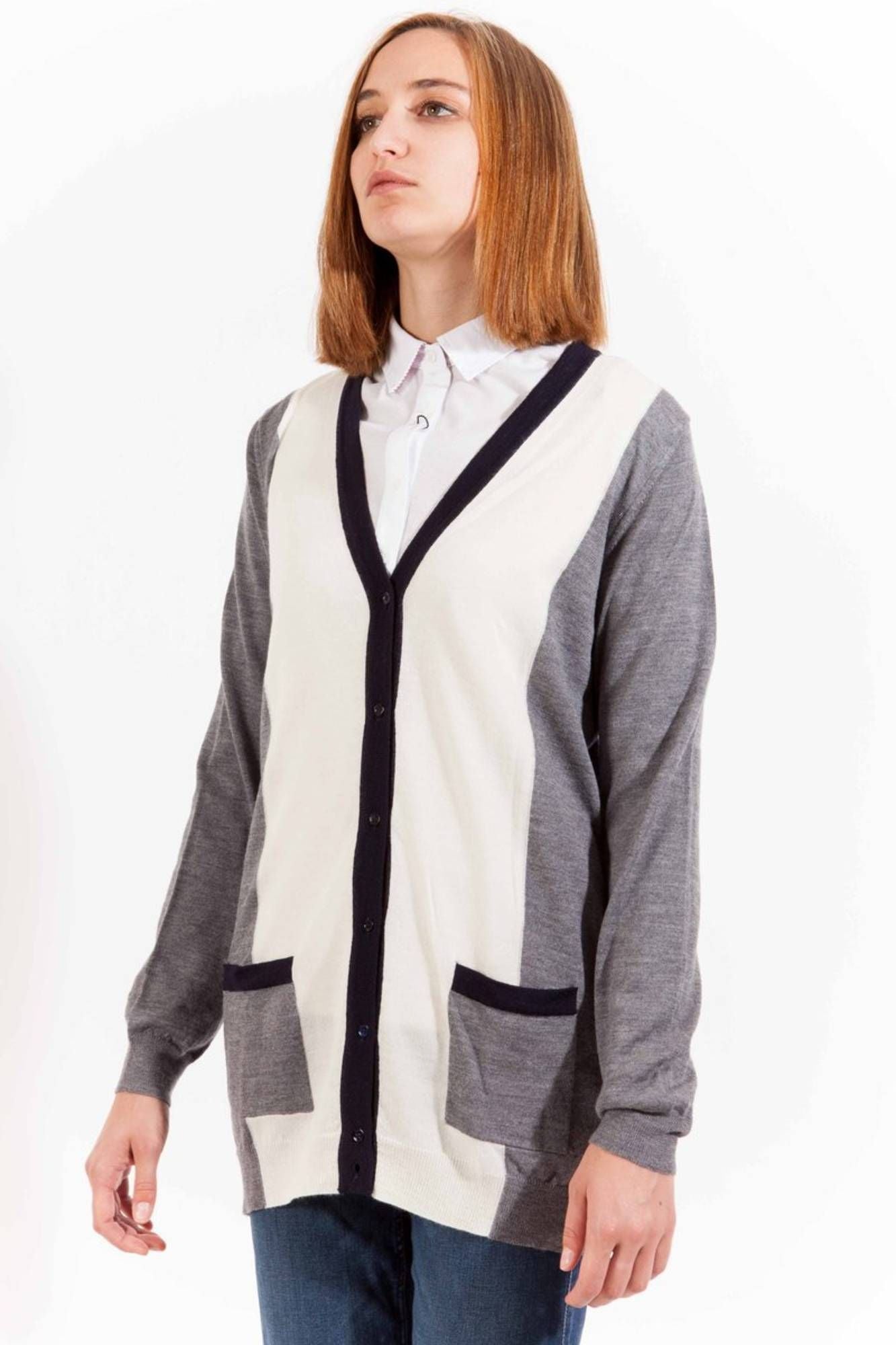 Gant Chic Gray Woolen Long Sleeve Cardigan