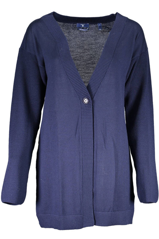 Cardigan manches longues en laine bleu Gant