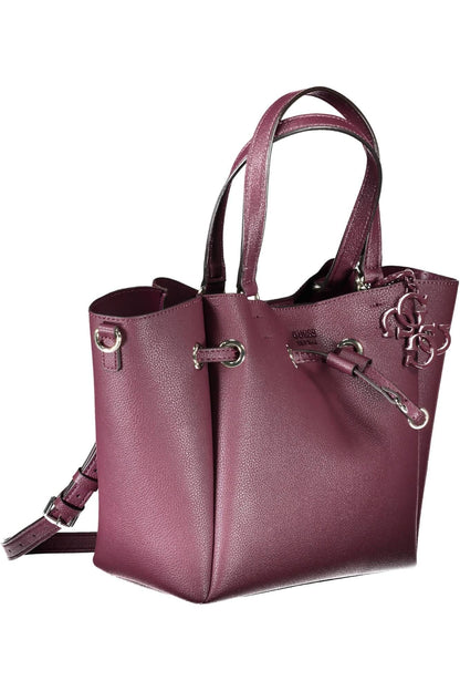 Sac à main violet Guess jeans avec bretelles polyvalentes