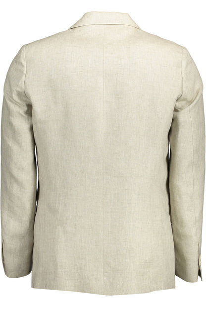 Veste classique en lin beige Gant avec logo