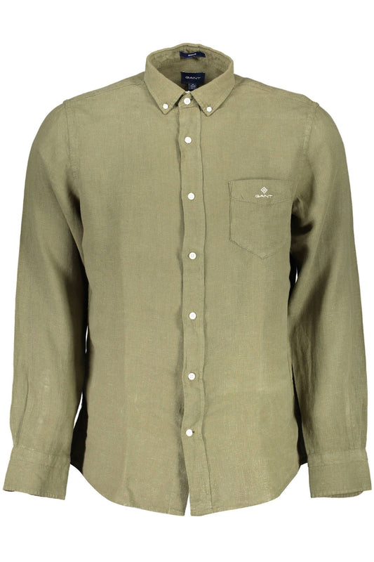 Gant chemise à manches courtes en lin vert d'été