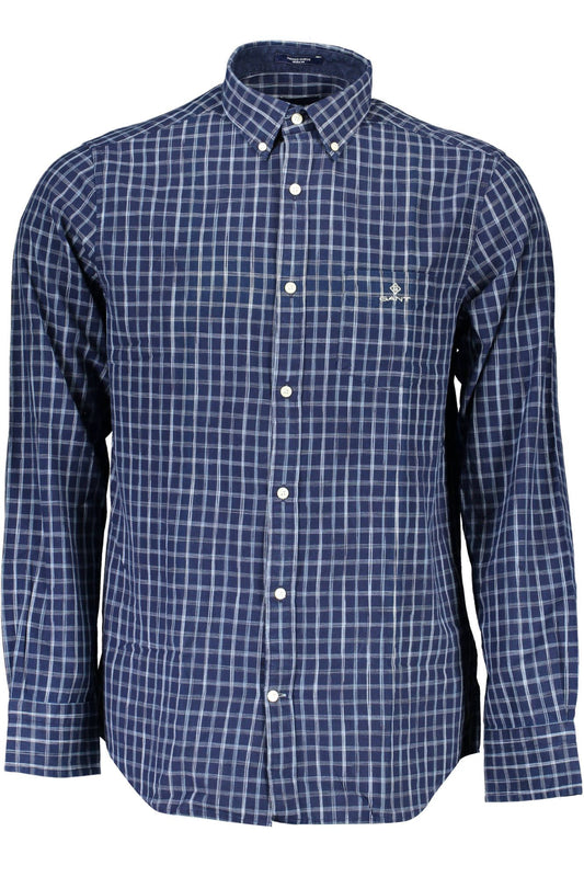 Chemise Gant bleue en coton bio pour homme