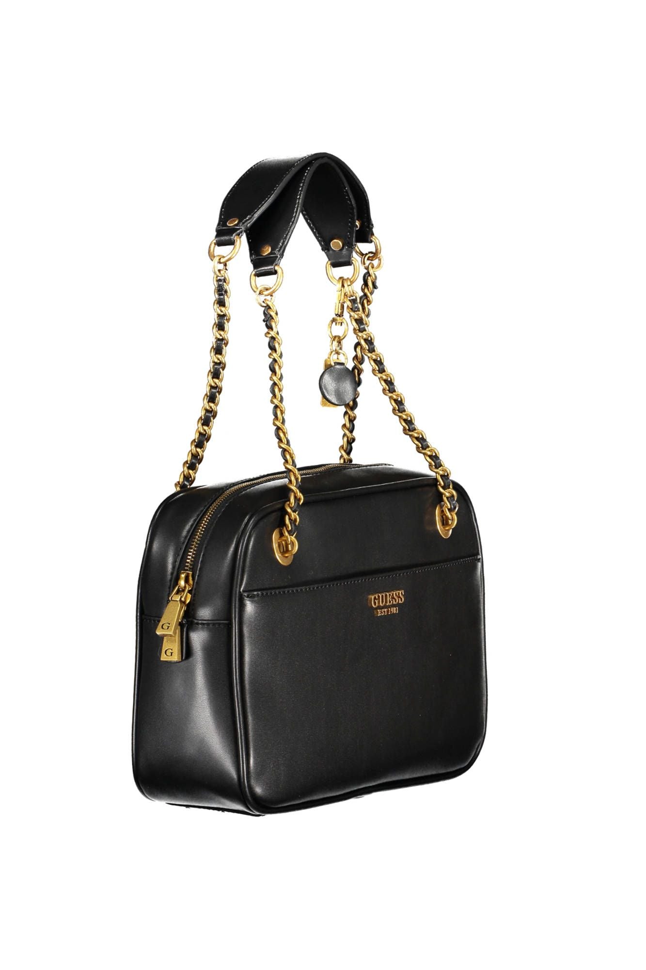 Guess Jeans Elegant Black Chain Shoulder Bag