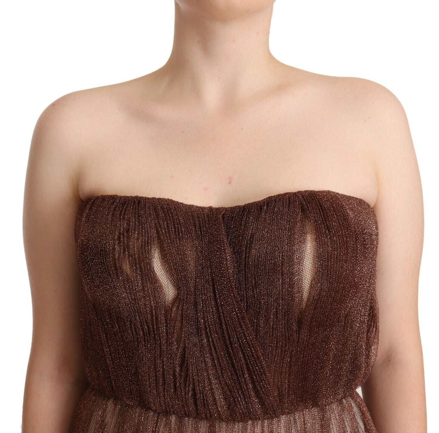 Robe longue en bronze métallisé Dolce &amp; Gabbana